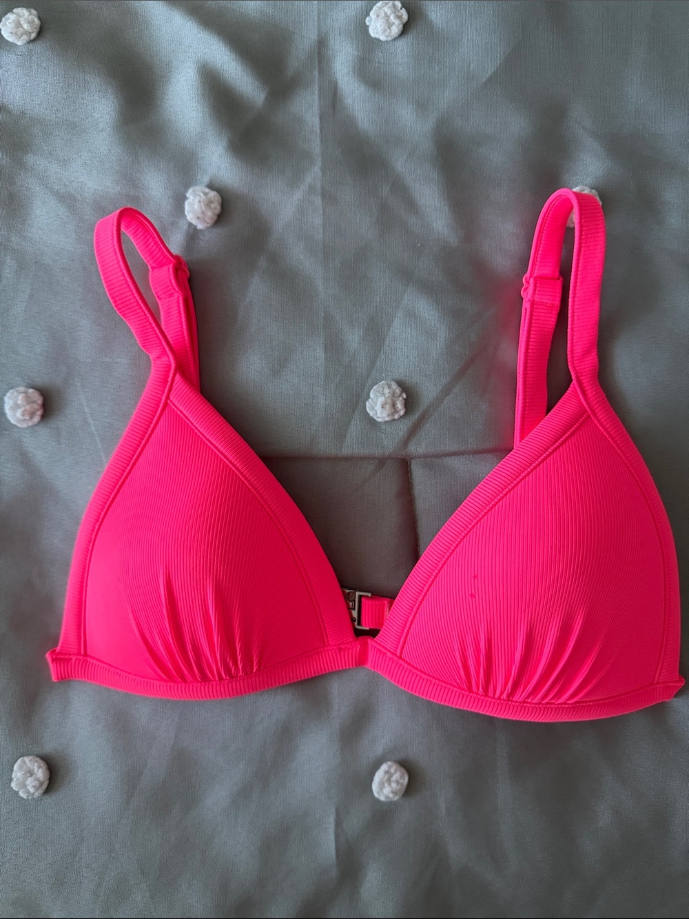 Women's Pink Triangle Bikini Top - Bright Pink Swimwear